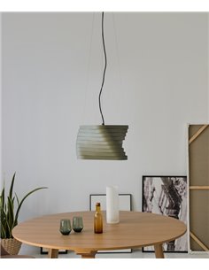 Colgante de techo Boomerang – Foc – Lámpara decorativa de acero lacado blanco/verde/azul