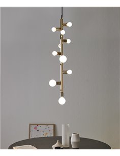 Colgante de techo Party – Foc – Lámpara tipo bola, 7/10 luces, Metal cromo/oro/cobre