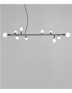 Lámpara colgante Party – Foc – Lámpara horizontal tipo bola, 10 luces, Metal cromo/oro/cobre 2