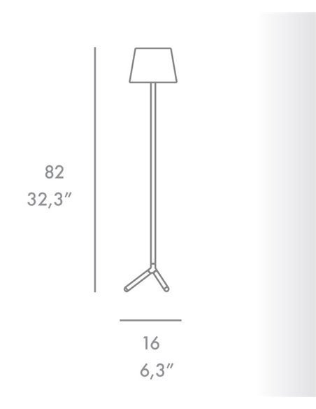 Lámpara de mesa Minima – Foc – Lámpara minimalista, trípode, 82 cm
