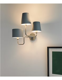 Aplique de pared Tria – Foc – Lámpara decorativa, Metal azul pizarra