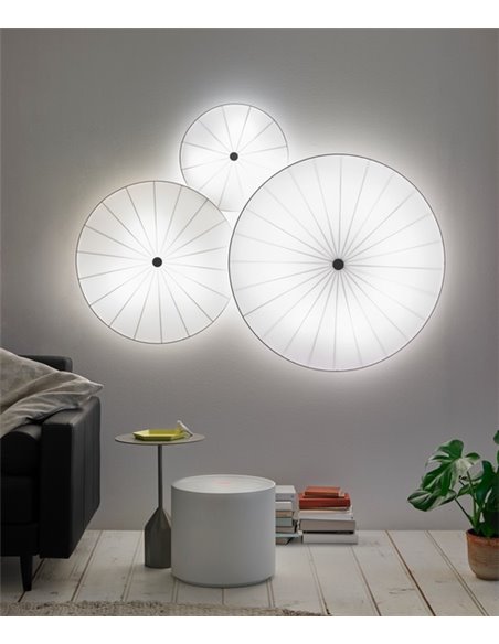 Aplique de pared/Plafón de techo Raining Day – Foc – Lámpara blanca, Metal+Lycra, 3 tamaños