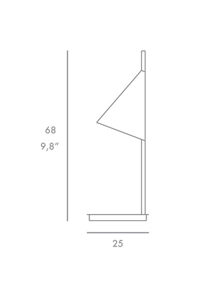 Lámpara de escritorio Cone – Foc – Lámpara de mesa moderna en blanca, 68 cm