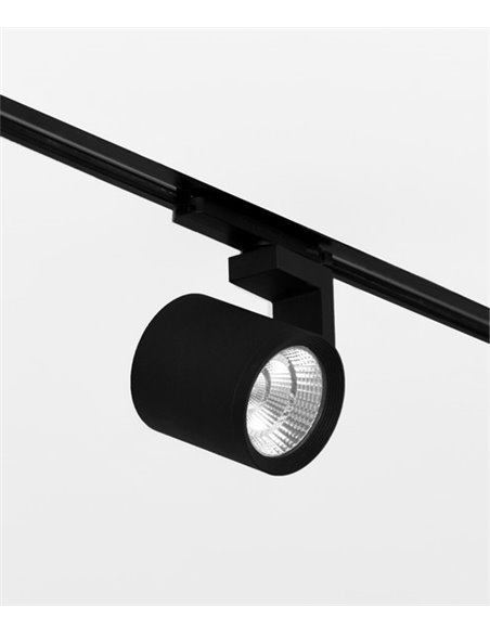 Foco de carril trifásico Lena – Beneito & Faure – Temperatura color regulable en 2.700K / 3.200K / 4.000K, Cabezal orientable