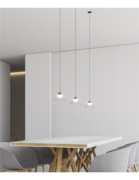 Lámpara colgante Ark – Beneito & Faure – Lámpara de techo LED 2700K/3000K, Pantalla transparente