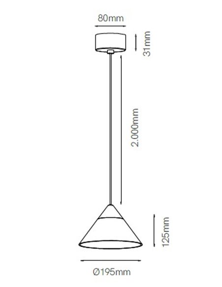 Lámpara colgante Ark – Beneito & Faure – Lámpara de techo LED 2700K/3000K, Pantalla transparente