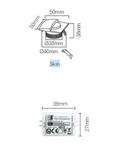 Lámpara empotrable de pared Skin – Beneito & Faure – Lámpara cuadrada de aluminio en blanco o negro, LED 3000K, 5 cm