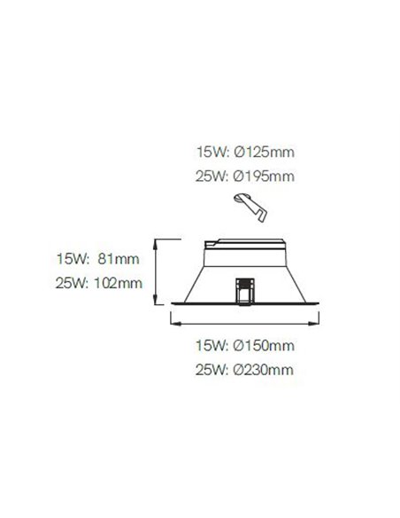 Empotrable de techo Thessis – Beneito & Faure – Lámpara LED, Temperatura de color regulable: 3.000K / 4.000K / 5.000K