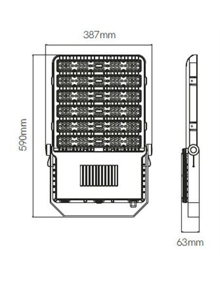 Moderno proyector de exterior Krion –  Beneito & Faure – Foco de exterior de alta potencia, LED 4000K/5000K, IP65