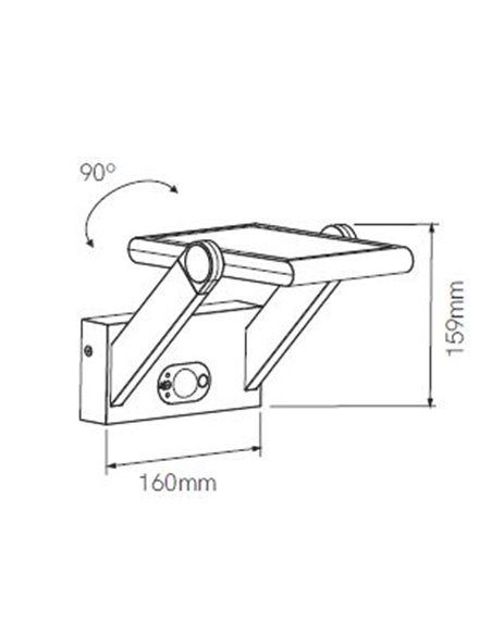 Lámpara de pared solar Proa – Beneito & Faure – Lámpara LED 4000K, IP54