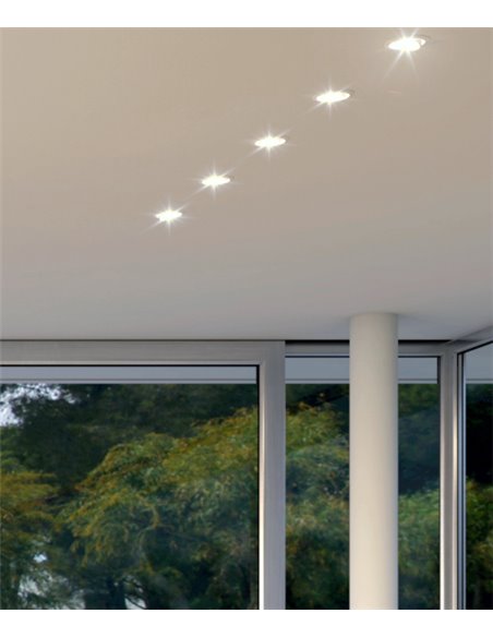 Lámpara empotrable downlight Compac R – Beneito & Faure – Formato redondo 9 cm, Acabado blanco, LED 2700K/4000K