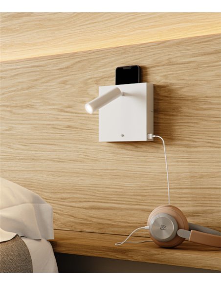 Aplique de pared Sweet – Beneito & Faure – Lámpara LED con 3 intensidades, Incluye cargador y USB
