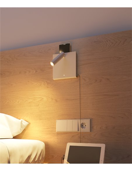 Aplique de pared Sweet – Beneito & Faure – Lámpara LED con 3 intensidades, Incluye cargador y USB