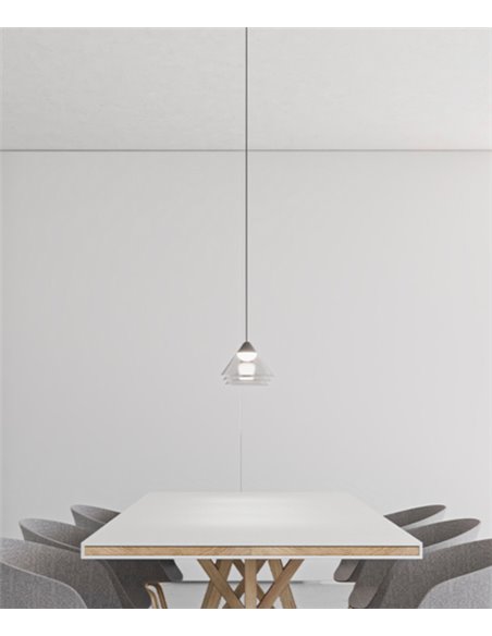 Lámpara colgante empotrable Ark – Beneito & Faure – Lámpara LED 2700K/3000K, Pantalla transparente