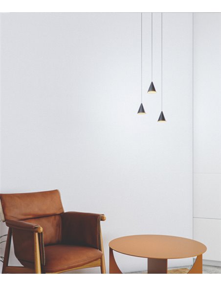 Lámpara colgante empotrable Zoe – Beneito & Faure – Lámpara de techo LED 2700K/3000K, Aluminio blanco o negro