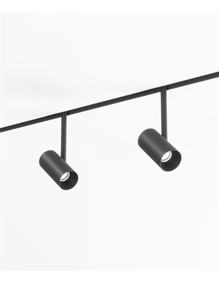 Proyector de carril 48V Dot – Beneito & Faure – Lámpara LED 2700K/3000K, Cabezal orientable 355º, Acabados: blanco/negro