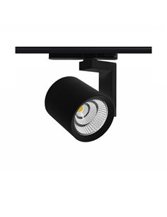 Foco de carril trifásico Lena – Beneito & Faure – Temperatura color regulable en 2.700K / 3.200K / 4.000K, Cabezal orientable 2