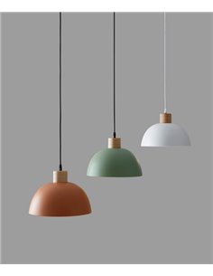 Lámpara colgante Poppol – Massmi – Estructura hierro pintado+detalle madera haya, Cable 1 metro 2