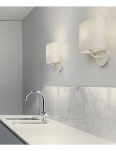 Aplique  de pared Nordic – Massmi – Lámpara de madera blanca, 1xE27