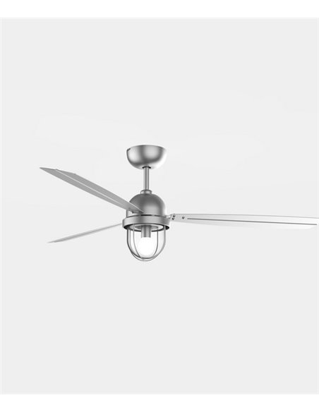 Ventilador de techo niquel satinado con luz y motor DC Mariner – Leds C4