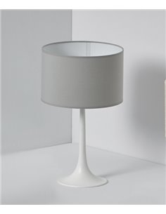 Lámpara de mesa Simplicity – Massmi – Lámpara moderna de mesa, Pantalla de tela cuadrada, 1xE27