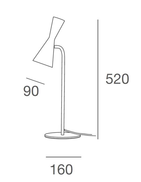 Lámpara de mesa Exa – Massmi – Lámpara vintage, Estructura hierro pintado, 1xE27
