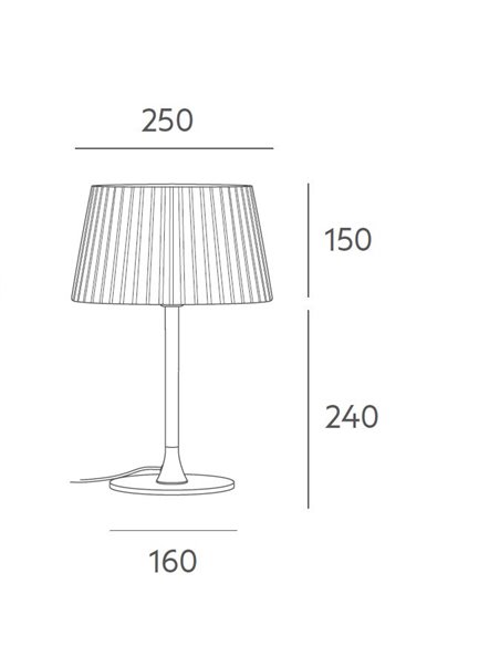 Lámpara de mesa Versus – Massmi – Pantalla de cinta de seda, Altura: 39 cm