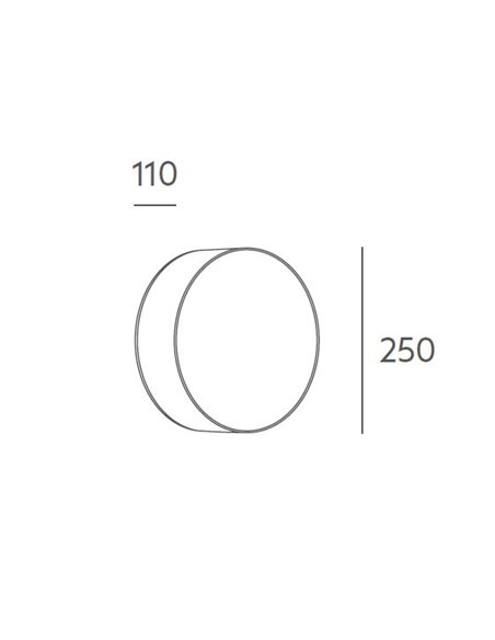 Aplique de pared Eclipse – Massmi – Lámpara redonda, 2 tamaños: 40/25cm, Pantalla de tela algodón opaco