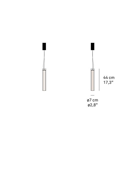 Lámpara colgante Estela Vertical – LZF – Lámpara de madera+vidrio soplado, Disponible en 40 cm/60 cm/100 cm, LED 3000K regulable