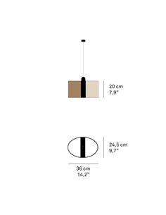 Lámpara colgante Sushi – LZF – Pantalla de madera en varios acabados, 36 cm