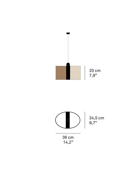Lámpara colgante Sushi – LZF – Pantalla de madera en varios acabados, 36 cm