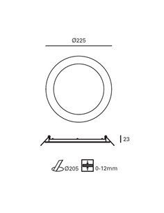 Lámpara empotrable Easy – FORLIGHT – Downlight blanco de aluminio, LED regulable 2700K-6500K LED, Diámetro: 22,5 cm 2