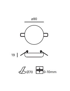 Lámpara de techo empotrable Wide – FORLIGHT – Aluminio blanco, LED 3000K-4000K, 2 tamaños 2