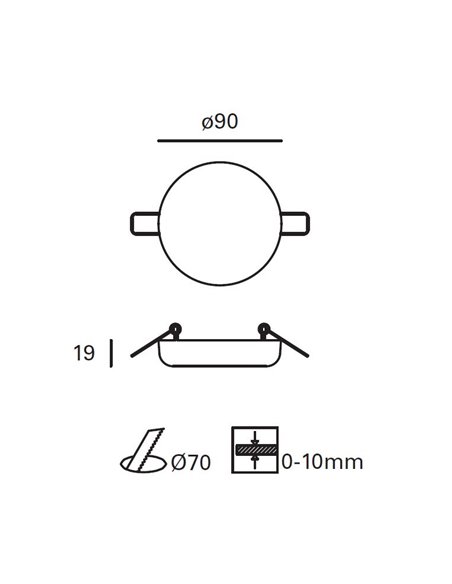 Lámpara de techo empotrable Wide – FORLIGHT – Aluminio blanco, LED 3000K-4000K, 2 tamaños