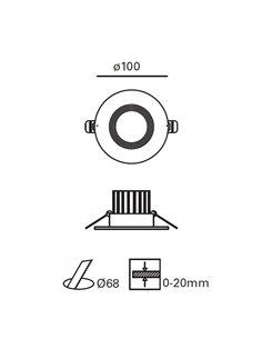 Empotrable de techo de exterior Base – FORLIGHT – Downlight redondo blanco, LED 3000K, Diámetro: 10 cm 2