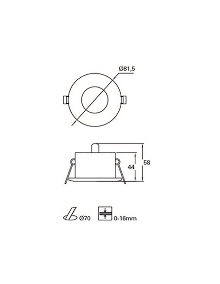 Lámpara empotrable de exterior Minor – FORLIGHT – Downlight blanco, 8W IP54 GU10, Diámetro: 8,2 cm