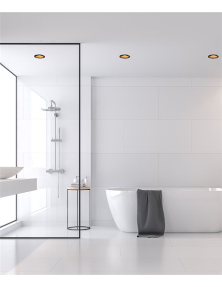 Downlight empotrable Ter – FORLIGHT - Foco de techo de exterior en blanco o negro, Diámetro: 9 cm