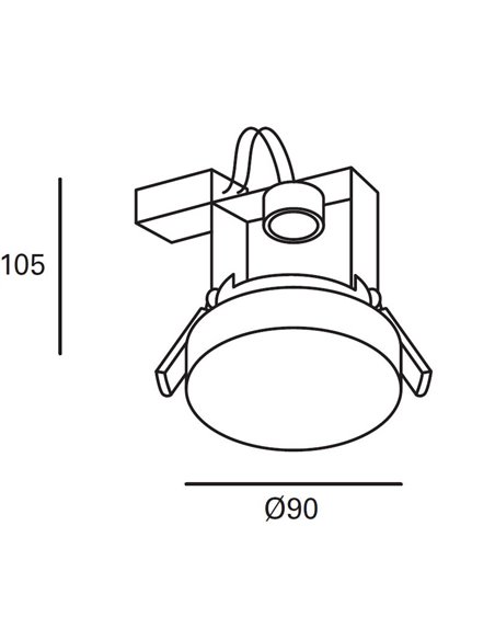 Lámpara de techo emporable Lab – FORLIGHT – Downlight blanco, GU10, Apto para exterior (IP65), Diámetro: 9 cm