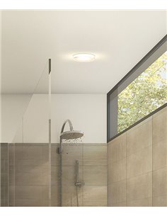 Lámpara de techo emporable Lab – FORLIGHT – Downlight blanco, GU10, Apto para exterior (IP65), Diámetro: 9 cm