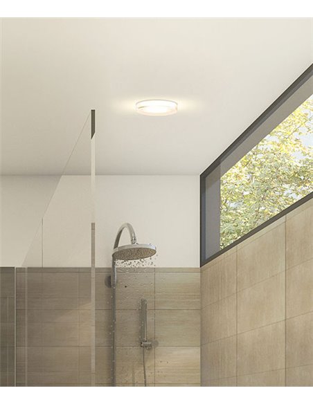 Lámpara de techo emporable Lab – FORLIGHT – Downlight blanco, GU10, Apto para exterior (IP65), Diámetro: 9 cm