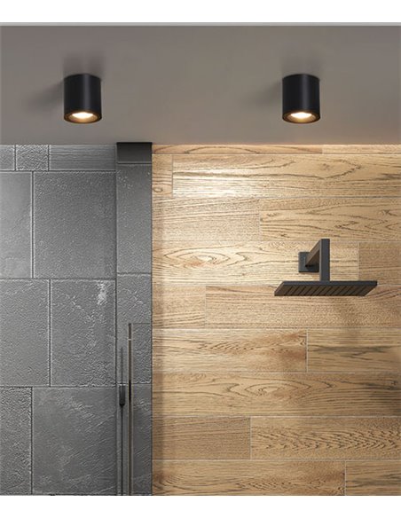 Lámpara de techo Fab – FORLIGHT – Plafón cilíndrico GU10, Acabdos: blanco y negro, Diámetro: 8,5 cm