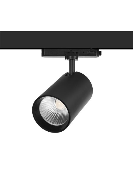 Lámpara de carril trifásico Tent – FORLIGHT – Foco blanco o negro de aluminio, LED 3000K o 4000K