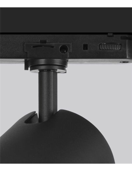 Lámpara de carril trifásico Tent – FORLIGHT – Foco blanco o negro de aluminio, LED 3000K o 4000K