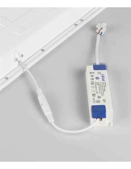  Plafón de techo Square Eco – FORLIGHT – Lámpara cuadrada blanca, PRO LED 4400lm 4000K, Tamaño: 59,6 cm