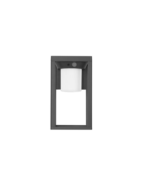 Baliza solar de exterior Bow – FORLIGHT –  Lámpara con sensor de movimiento antracita, LED 3000K, Altura: 25 cm