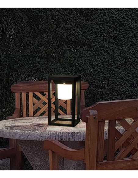 Aplique de pared de exterior solar Bow – FORLIGHT –  Lámpara con sensor de movimiento antracita, LED 3000K, Altura: 25 cm