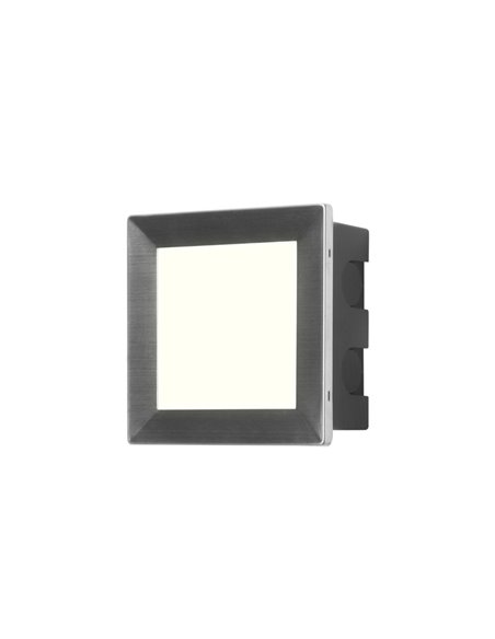 Lámpara empotrable de pared de exterior Rect - FORLIGHT – Lámpara de acero inoxidable AISI 304, LED 3000K 345 lm, IP65