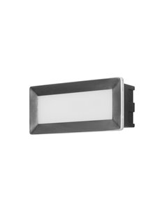 Empotrable de pared de exterior Rect - FORLIGHT – Fabricada en acero inxidable AISI 304, Largo: 20,5 cm, LED 3000K 345 lm 2