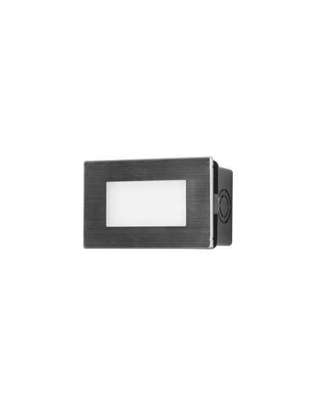 Empotrable de pared de exterior Rect – FORLIGHT – Lámpara de acero inoxidable, LED regulable color luz, Medidas: 10,7 cm