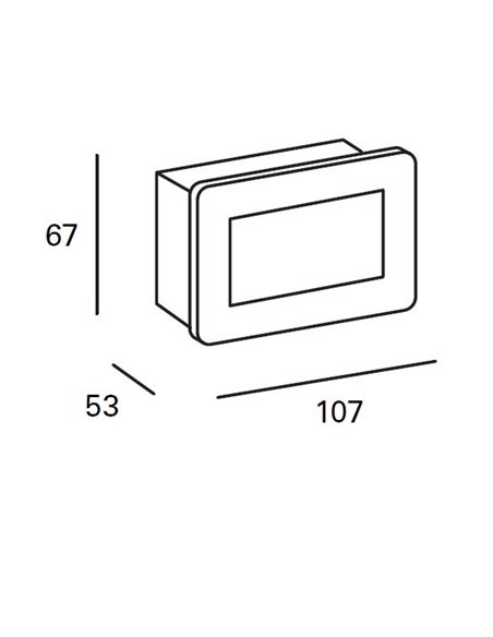 Empotrable de pared de exterior Rect – FORLIGHT – Lámpara de acero inoxidable, LED regulable color luz, Medidas: 10,7 cm